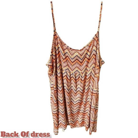 BELLINO Plus Size USA Women's Multi Color Chevron Sleeveless midi Dress - Picture 6 of 11